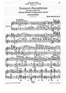 Concert Paraphrase on Waltz from 'Cinderella' by J. Strauss, Op.52: For piano by Alfred Grünfeld