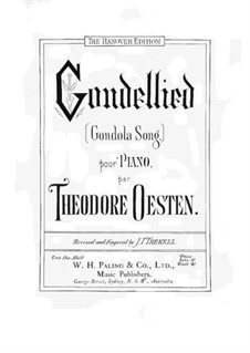Gondellied, Op.56: Für Klavier by Theodore Oesten