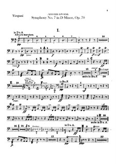 Symphony No.7 in D Minor, B.141 Op.70: Timpani part by Antonín Dvořák