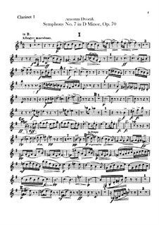 Symphony No.7 in D Minor, B.141 Op.70: Clarinets parts by Antonín Dvořák