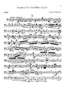 Symphony No.7 in D Minor, B.141 Op.70: Cellos part by Antonín Dvořák