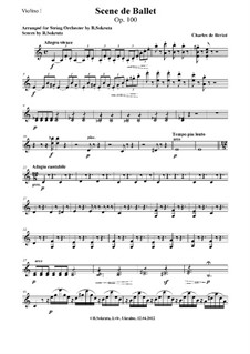 Scène de ballet, Op.100: For violin and string orchestra – parts by Charles Auguste de Beriot