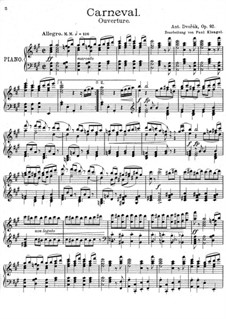 Carnival, B.169 Op.92: Arrangement for piano by Antonín Dvořák
