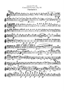 Carnival, B.169 Op.92: Clarinets parts by Antonín Dvořák