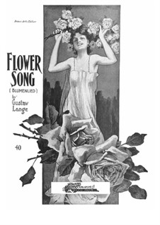 Blumenlied (Flower Song), Op.39: For piano by Gustav Lange