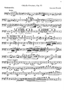 Othello, B.174 Op.93: Cello part by Antonín Dvořák