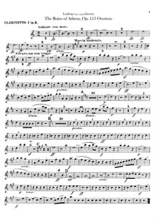 Overture: Clarinet I part by Ludwig van Beethoven