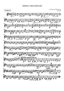 Missa Solemnis, Op.123: Violin II part by Ludwig van Beethoven