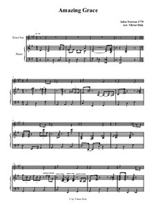 Solo instrument and piano version: For tenor saxophone and piano by folklore