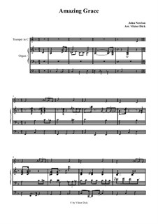 Amazing Grace: For trumpet in C and organ by folklore