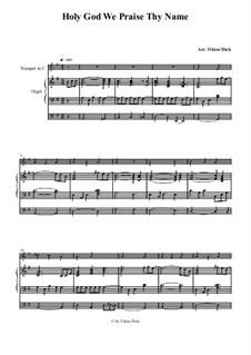 Holy God, We Praise Thy Name: For trumpet in C and organ by folklore