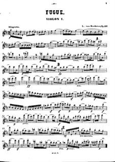 Fugue for String Quintet in D Major, Op.137: Violin I part by Ludwig van Beethoven
