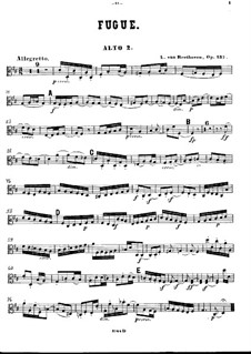 Fugue for String Quintet in D Major, Op.137: Viola II part by Ludwig van Beethoven