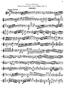 Concerto for Piano and Orchestra No.1, Op.15: Violin I part by Ludwig van Beethoven