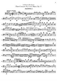 Concerto for Piano and Orchestra No.1, Op.15: Bassoons I, II parts by Ludwig van Beethoven