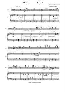 Waltz for cello and piano: Score for two performers by Vladimir Polionny