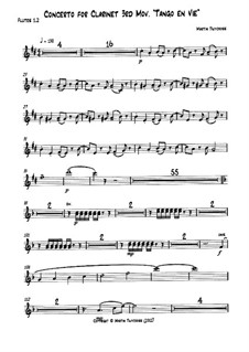 Concerto for Clarinet: Movement III 'Tango en Vie' – parts by Martin Twycross