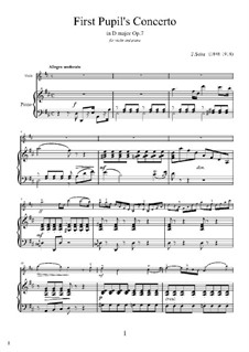 Student Concerto No.1 for Violin and Piano, Op.7: Score and solo part by Friedrich Seitz