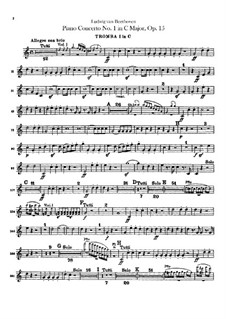 Concerto for Piano and Orchestra No.1, Op.15: Trumpets I, II parts by Ludwig van Beethoven