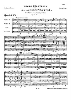 Quartet No.4 in C Minor: Full score by Ludwig van Beethoven