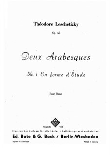 Two Arabesque, Op.45: No.1 'In the Form of Etude' by Theodor Leschetizky