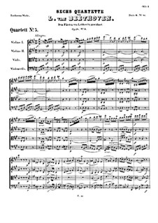 Quartet No.5 in A Major: Full score by Ludwig van Beethoven