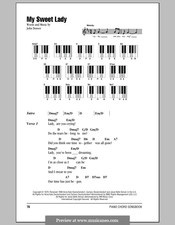 My Sweet Lady: Lyrics and chords by John Denver