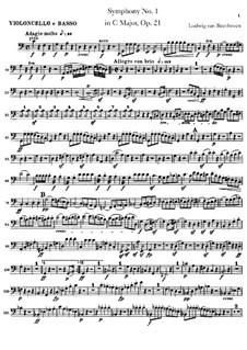 Complete Symphony: Cello and double bass part by Ludwig van Beethoven