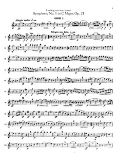 Complete Symphony: Oboes I, II parts by Ludwig van Beethoven
