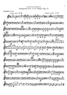 Complete Symphony: Trumpets parts by Ludwig van Beethoven
