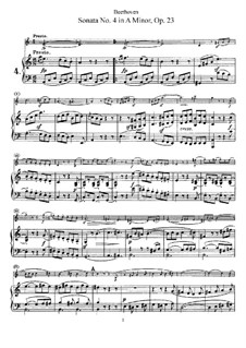 Sonata for Violin and Piano No.4, Op.23: Score by Ludwig van Beethoven
