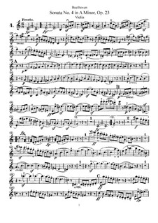 Sonata for Violin and Piano No.4, Op.23: Violin part by Ludwig van Beethoven