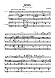 No.10 October (Autumn Song): For accordion, cello and piano by Pyotr Tchaikovsky