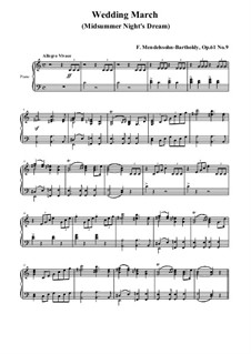 Wedding March: For piano (high quality sheet music) by Felix Mendelssohn-Bartholdy