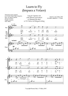 Learn to Fly - accompanied song for Soloist or SA choir: Learn to Fly - accompanied song for Soloist or SA choir by Joan Yakkey