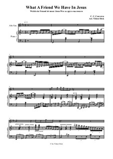 What a Friend We Have in Jesus: For alto saxophone and piano by Charles Crozat Converse