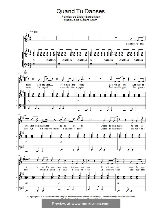 Quand tu danses by G. Stern sheet music on MusicaNeo