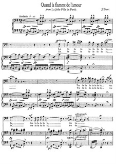 La jolie fille de Perth (The Fair Maid of Perth): Quand la flamme de l'amour, for voice and piano by Georges Bizet