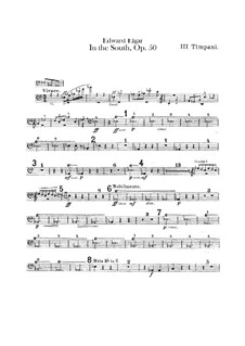 In the South (Alassio). Concert Overture, Op.50: Percussion parts by Edward Elgar