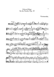 In the South (Alassio). Concert Overture, Op.50: Cello part by Edward Elgar