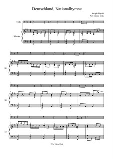 Austrian National Hymn, Hob.XXVIa/43: For cello and piano by Joseph Haydn
