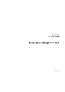 Serenade for Strings in E Flat Major, Op.6: Version for string sextet – parts by Josef Suk
