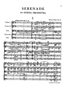 Serenade for String Orchestra, Op.20: Full score by Edward Elgar