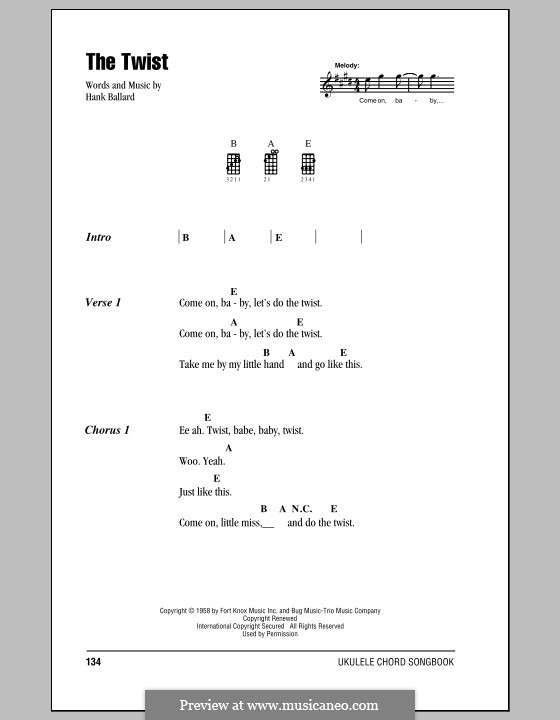 The Twist (Chubby Checker): For ukulele by Hank Ballard