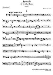 Serenade for String Orchestra, Op.20: Double bass part by Edward Elgar