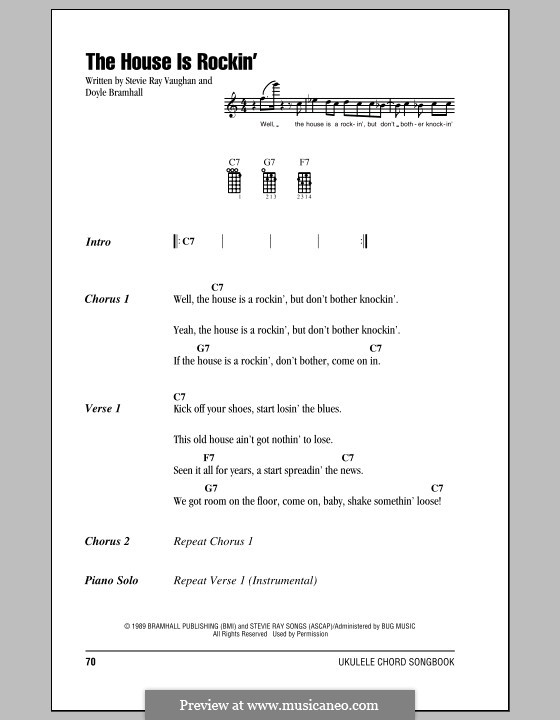 The House Is Rockin' (Stevie Ray Vaughan): For ukulele by Doyle Bramhall