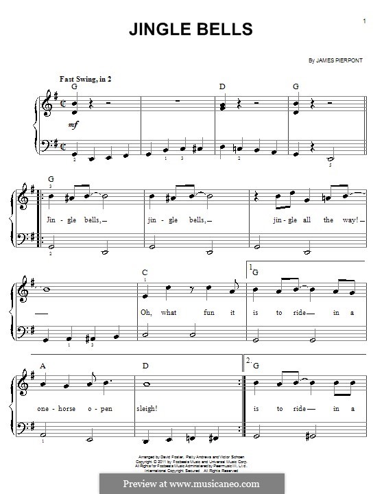 Piano version (printable scores): With chords (feat. the Puppini Sisters) by James Lord Pierpont