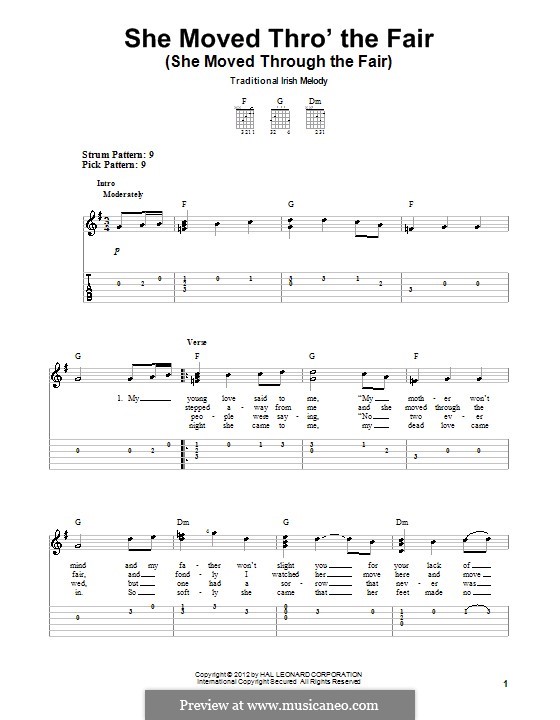 She Moved Through the Fair: For guitar with tab by folklore
