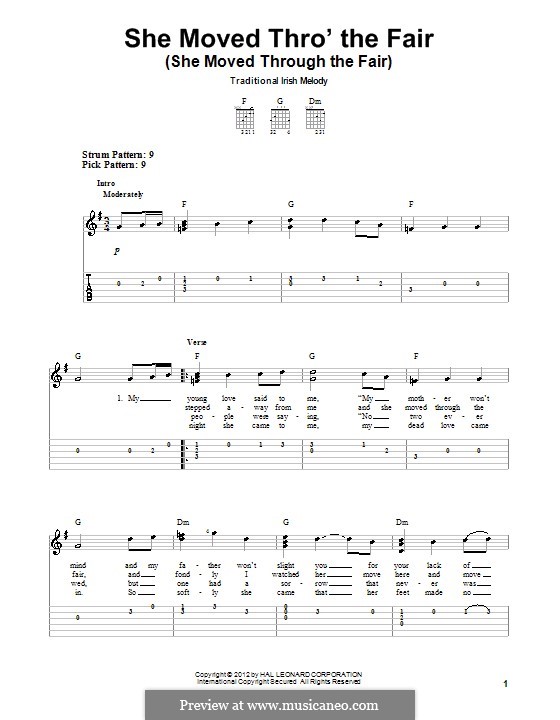 She Moved Through the Fair: For guitar with tab by folklore