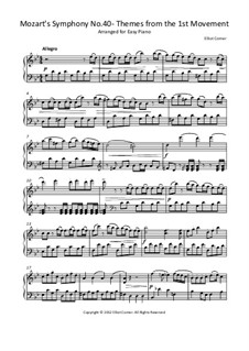 Movement I: Theme, for piano by Wolfgang Amadeus Mozart